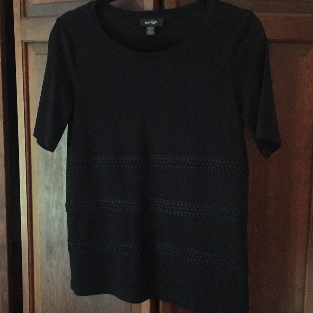 Lord & Taylor short sleeve shirt with adornments.